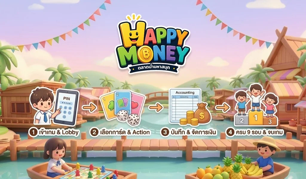 อินโฟกราฟิกวิธีเล่นเกม Happy Money